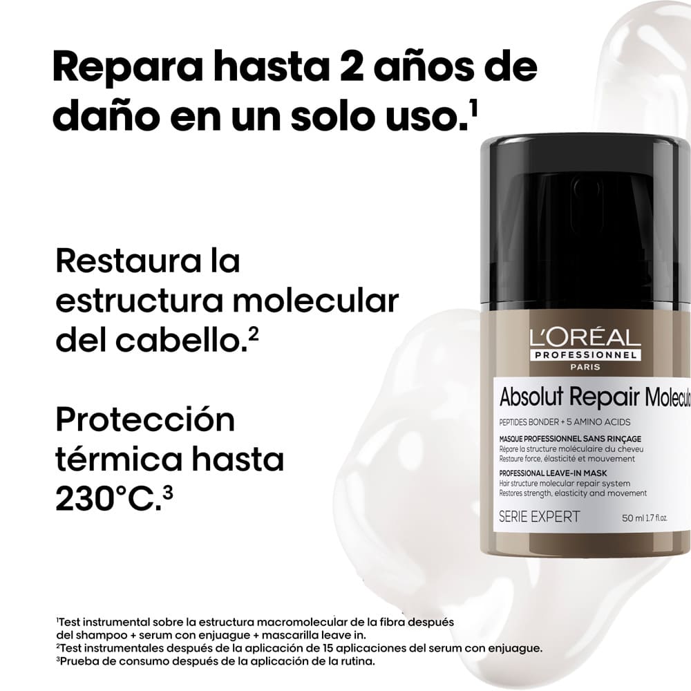 MASCARILLA SIN ENJUAGUE ABSOLUT REPAIR MOLECULAR (MASCARILLA PARA CABELLO MUY DAÑADO)
